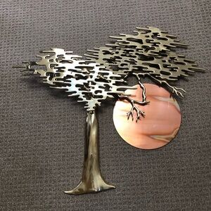 Large Mid Century Brass and Copper Sculpture